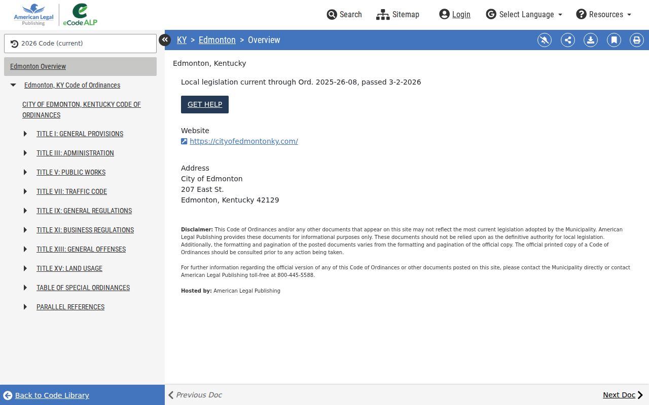 Metcalfe County sex offender lookup context in the Edmonton ordinance library